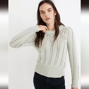 Madewell Pointelle Puff-Sleeve Sweater